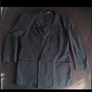 Gianni Versace Vintage Navy Blue Double Breasted Blazer
